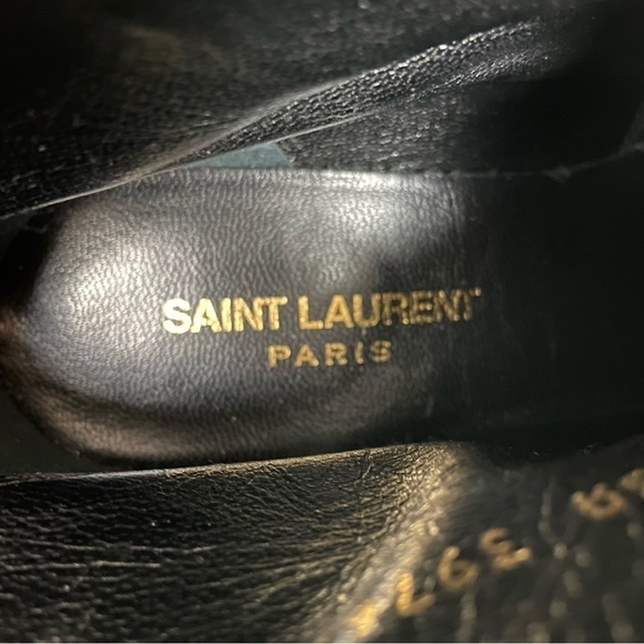 Saint Laurent Paris High Heeled Grey Suede Pointy Toe Ankle Boots Size 37 - Picture 10 of 13